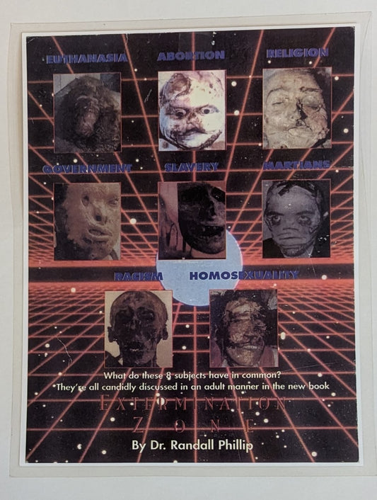 Extermination Zone laminated ad