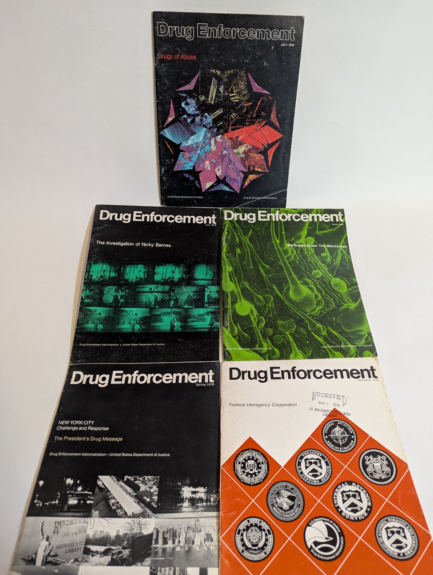 Drug Enforcement Magazine [Spring 1976; July 1978; September 1978; July 1979 and March 1980]