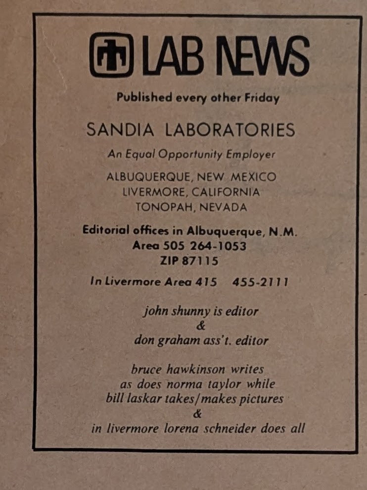 Lab News [December 1972]